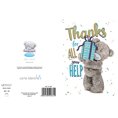 Dubbelvikt kort - Thanks for all your help - Me to you - 3