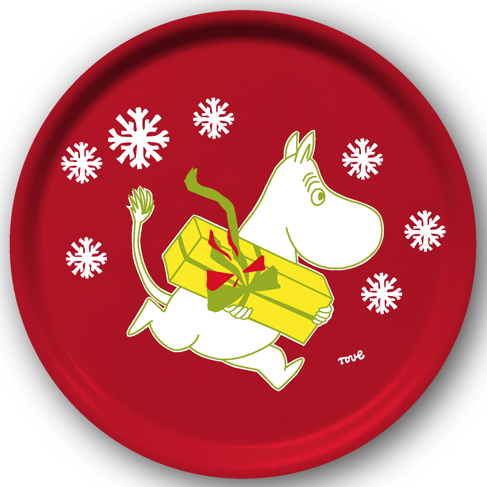 Rund Muminbricka 38 cm - Christmas Moomin