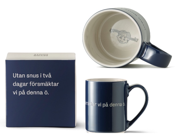 Astrid Lindgren Citat Mugg - "Utan snus i två dagar försmäktar vi på denna ö"