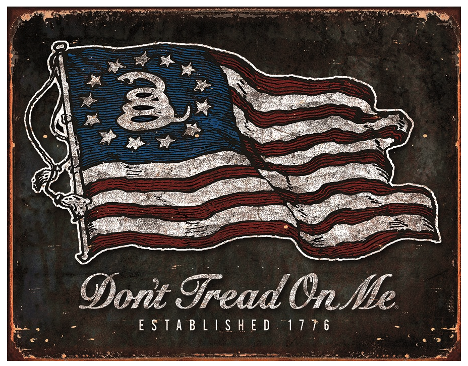 Plåtskylt, DTOM Vintage Flag
