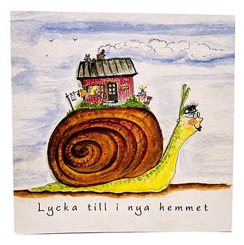 Dubbelvikt Kort - Lycka till i nya hemmet - Maja Gullstrand (7x7 cm)