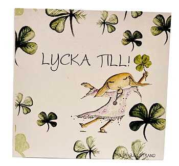 Dubbelvikt Kort - Lycka till - Maja Gullstrand (7x7 cm)