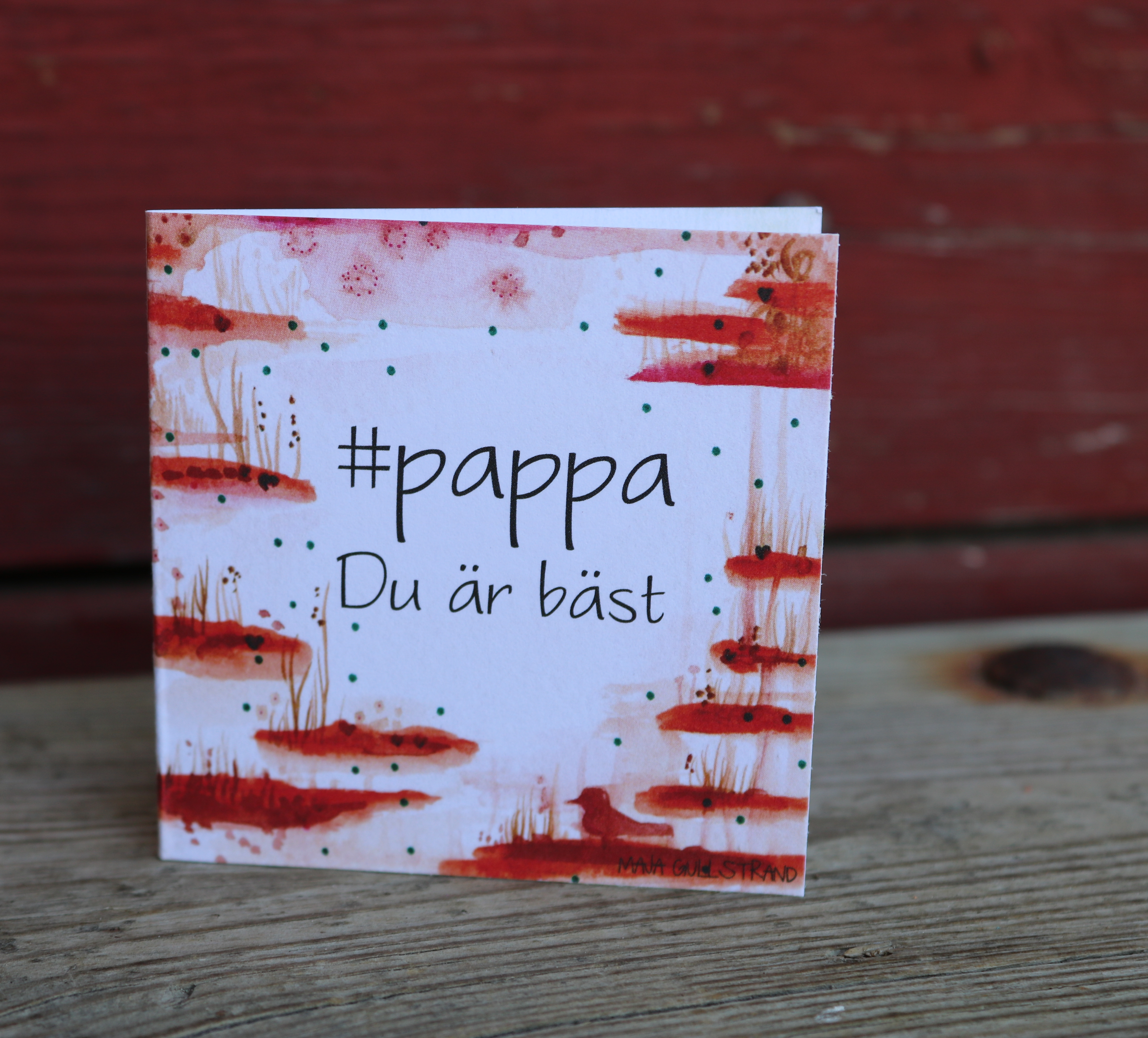 Dubbelvikt Kort - #Pappa Du är bäst - Maja Gullstrand (7x7 cm) - 2