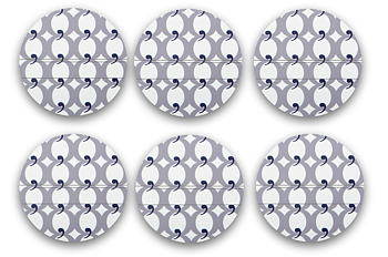 Stig Lindberg Glasunderlägg 6-pack - Rings and drops