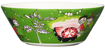 Arabia Muminskål - Tofslan & Vifslan röd rubin