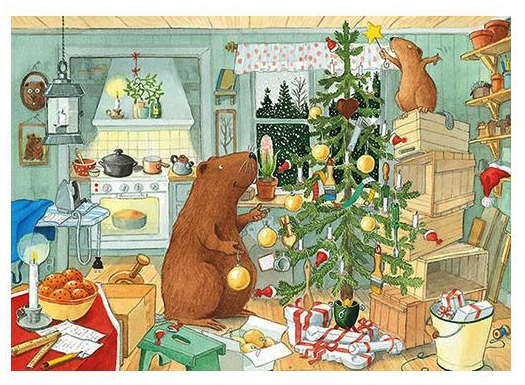 Julkort - Castors jul