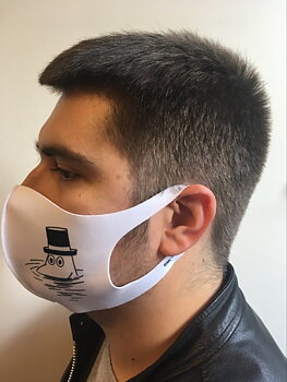Face Mask - Moominpappa - White -Large