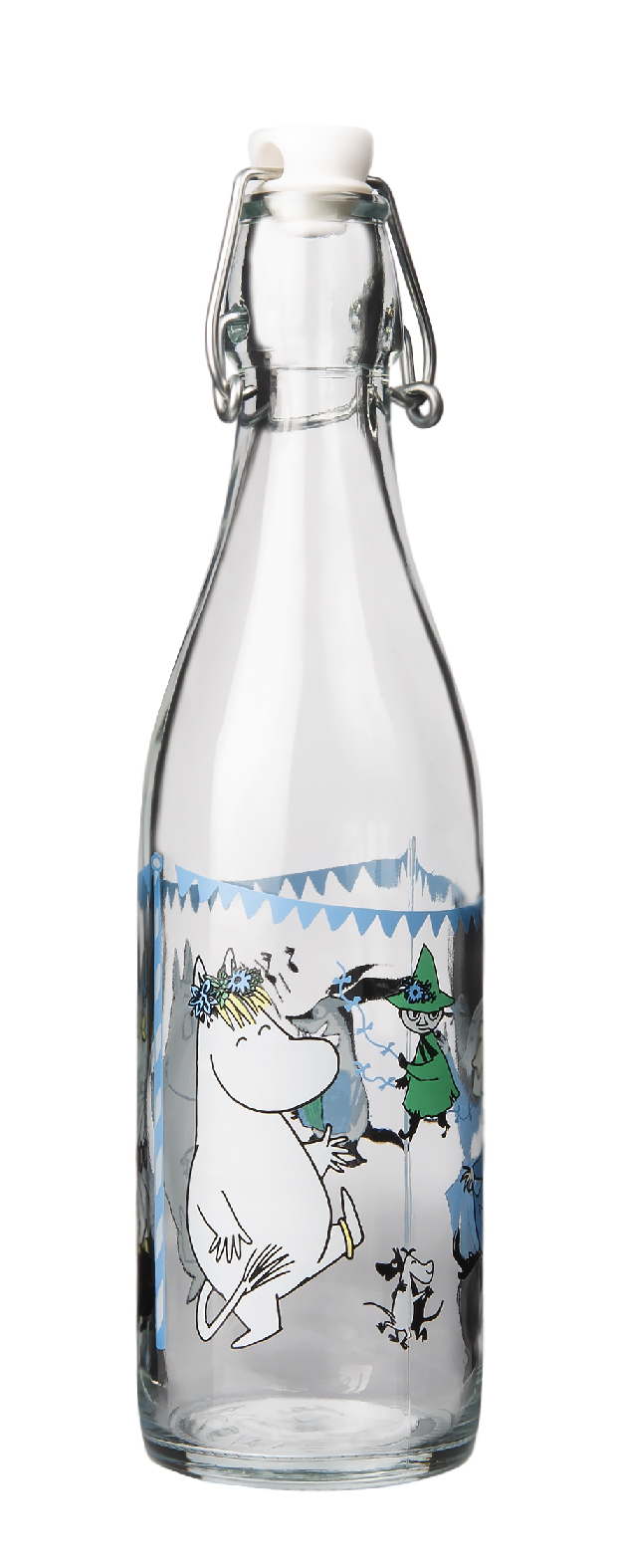 Moomin - Glass bottle with patent cork 0,5 l - Summerparty
