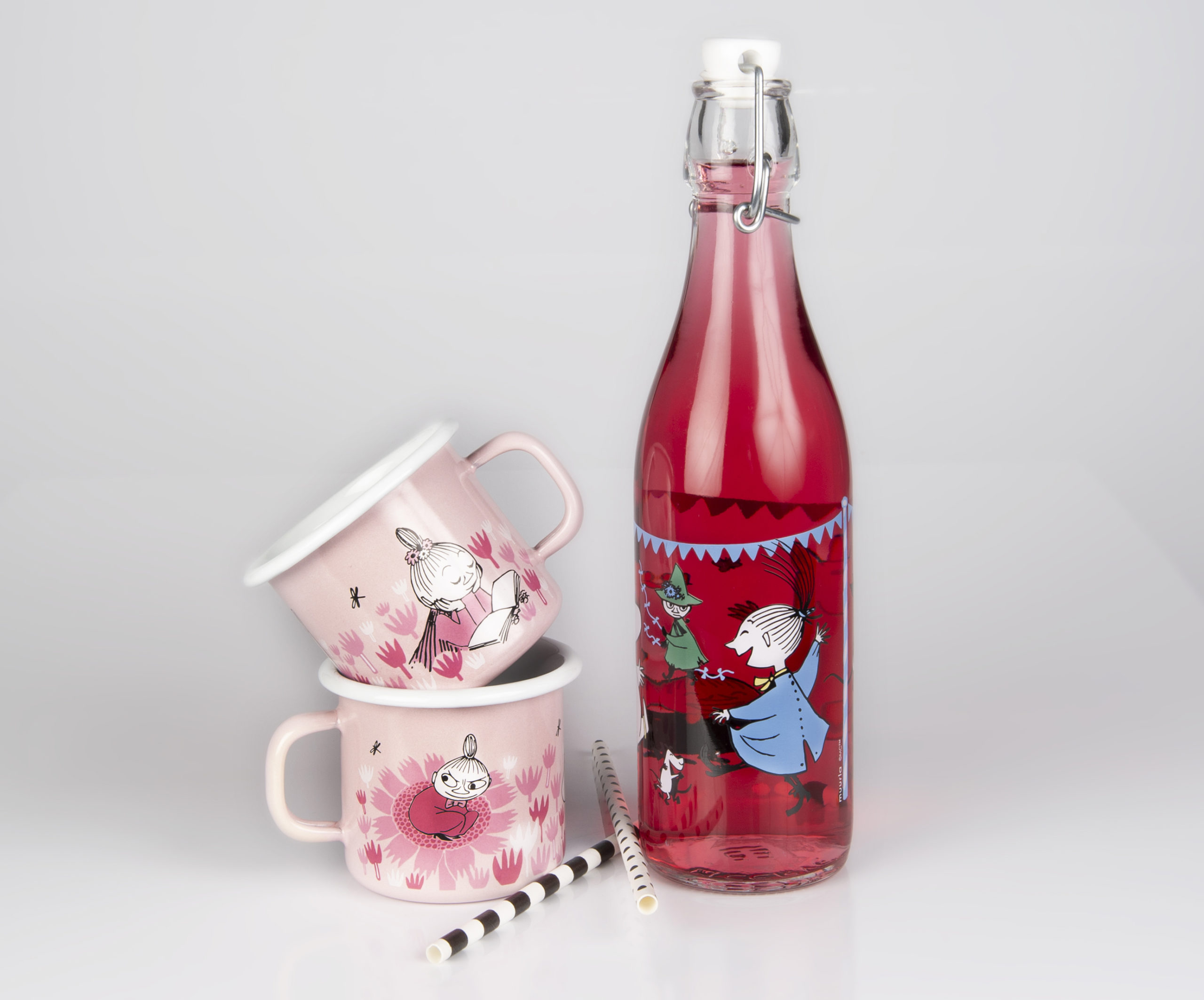 Moomin - Glass bottle with patent cork 0,5 l - Summerparty - 4