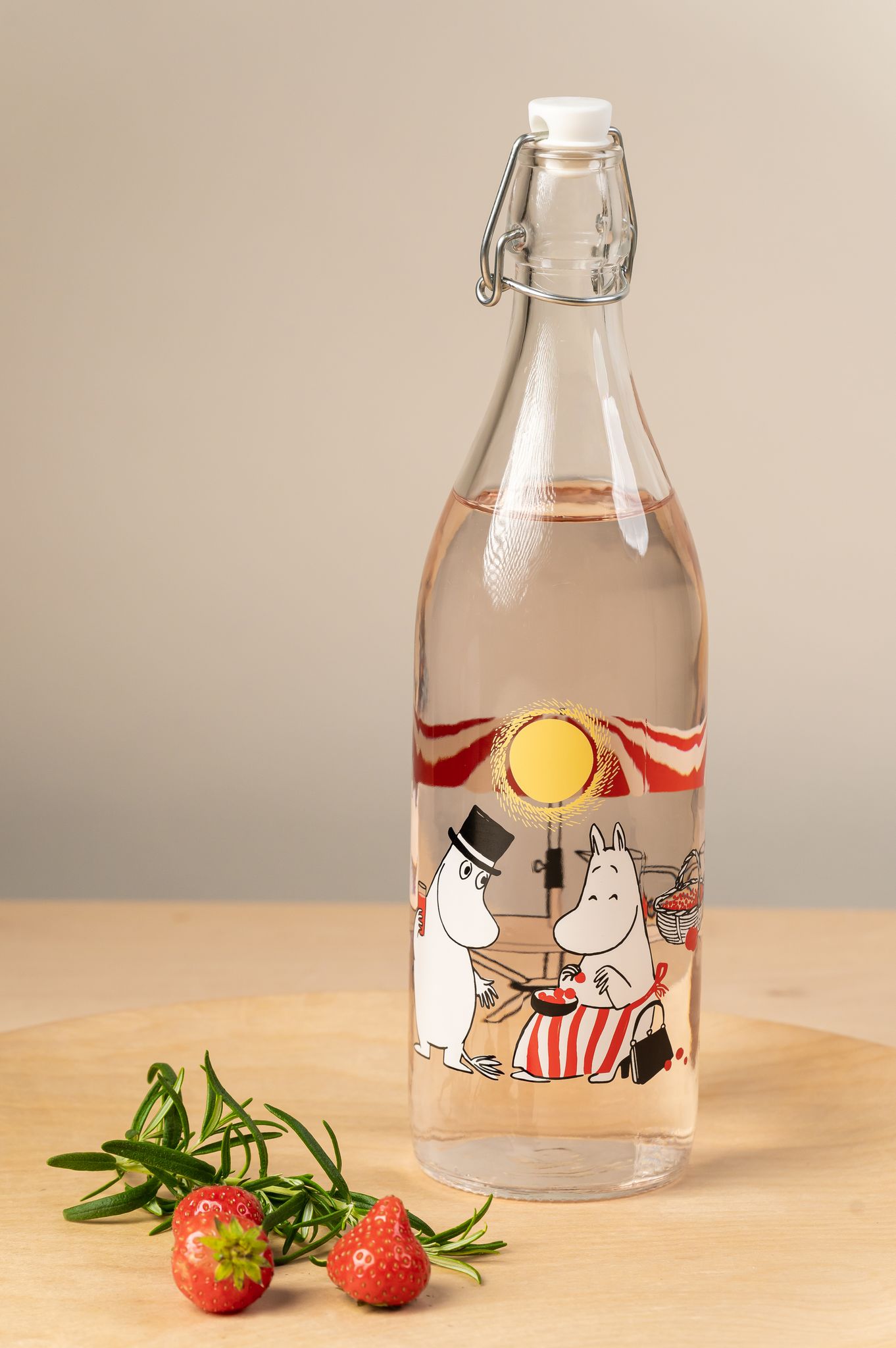 Mumin Glasflaska med patentkork 1 L - Summertime - 2