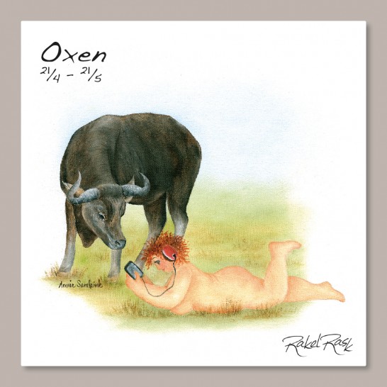 Rakel Rask Vykort - Stjärntecken - Oxen