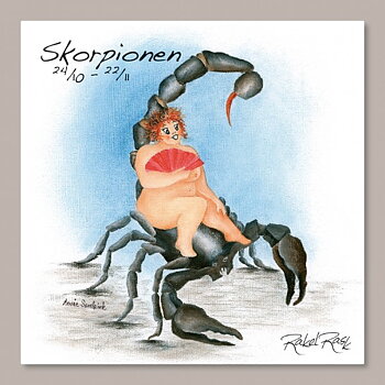 Rakel Rask Vykort - Stjärntecken - Skorpionen