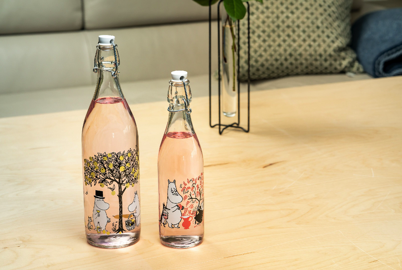 Moomin - Glass bottle with patent cork 0,5 l - Berries - 3