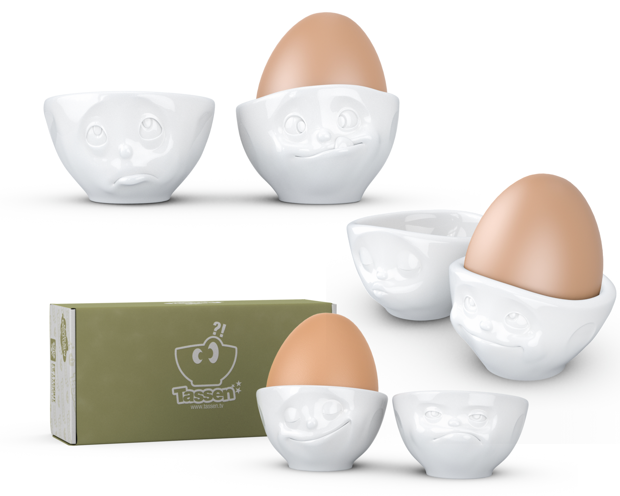 Tassen Känsloporslin - Äggkoppar 2-Pack - Välj mellan 3 st olika!