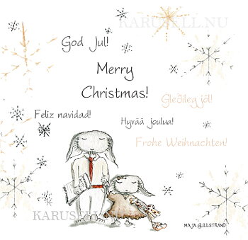 Dubbelvikt Kort - Merry christmas - Maja Gullstrand (7x7 cm)