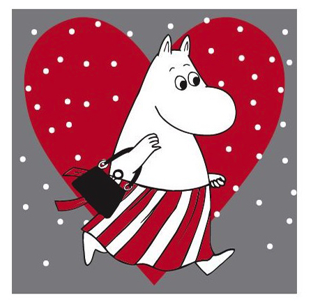 Mumin Glasunderlägg - Julhjärta Muminmamma Grå - 2