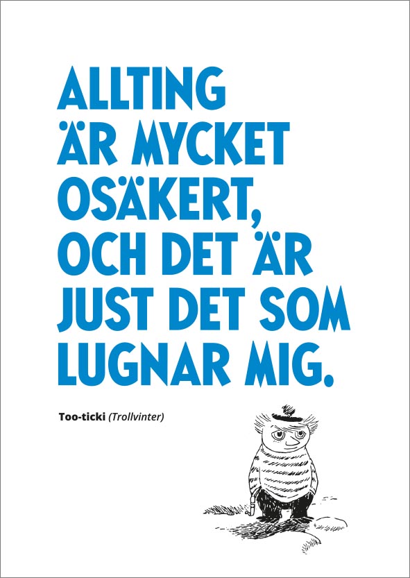 Moomincard, Letterpressed postcard, Too-Ticki