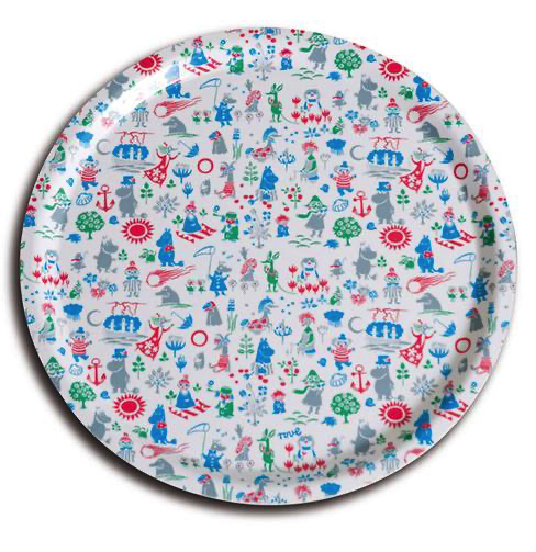 Round Moomin tray 38 cm - Moomin Pattern