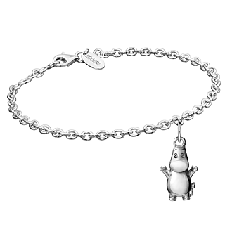 Moomin Silver Bracelet, Moomintroll Pendant (Saurum Moomin Collection)