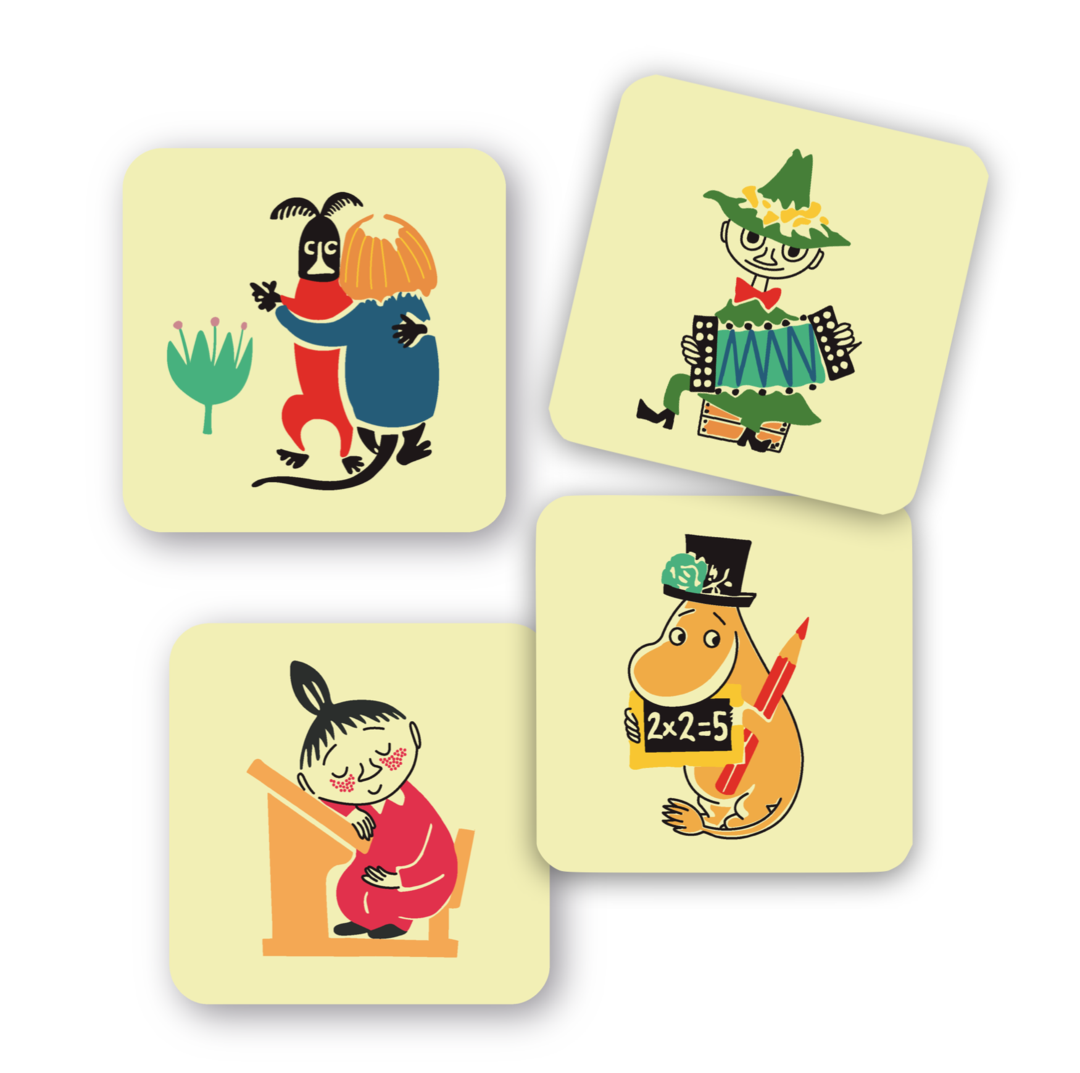 Moomin Glass coasters - 50´s Pattern Moominpappa - 2