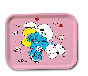 Smurfarna Bricka 27x20 cm - The kiss 