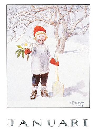 Elsa Beskow Affisch - Januari