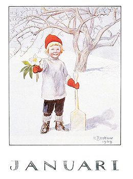 Elsa Beskow Affisch - Januari