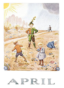 Elsa Beskow Affisch - April
