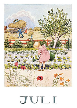 Elsa Beskow Affisch - Juli