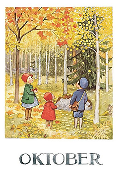 Elsa Beskow Affisch - Oktober