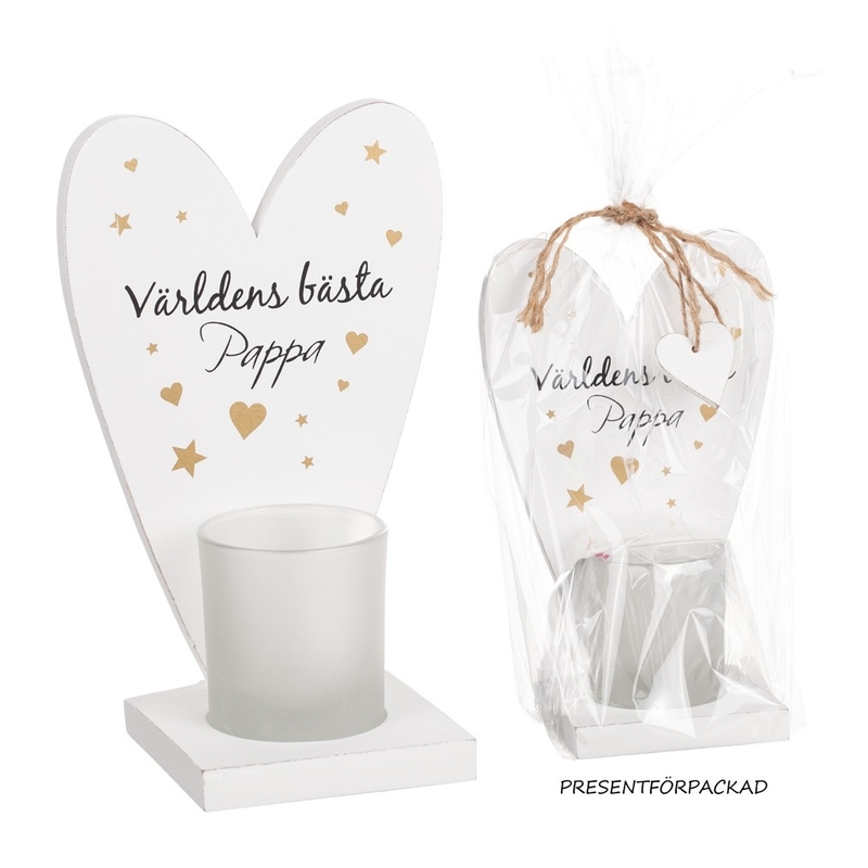 Presentförpackad Ljushållare - Världens bästa pappa