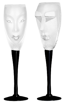 Electra & Kubik Champagneglas - Klar Kristall - Målerås Glasbruk