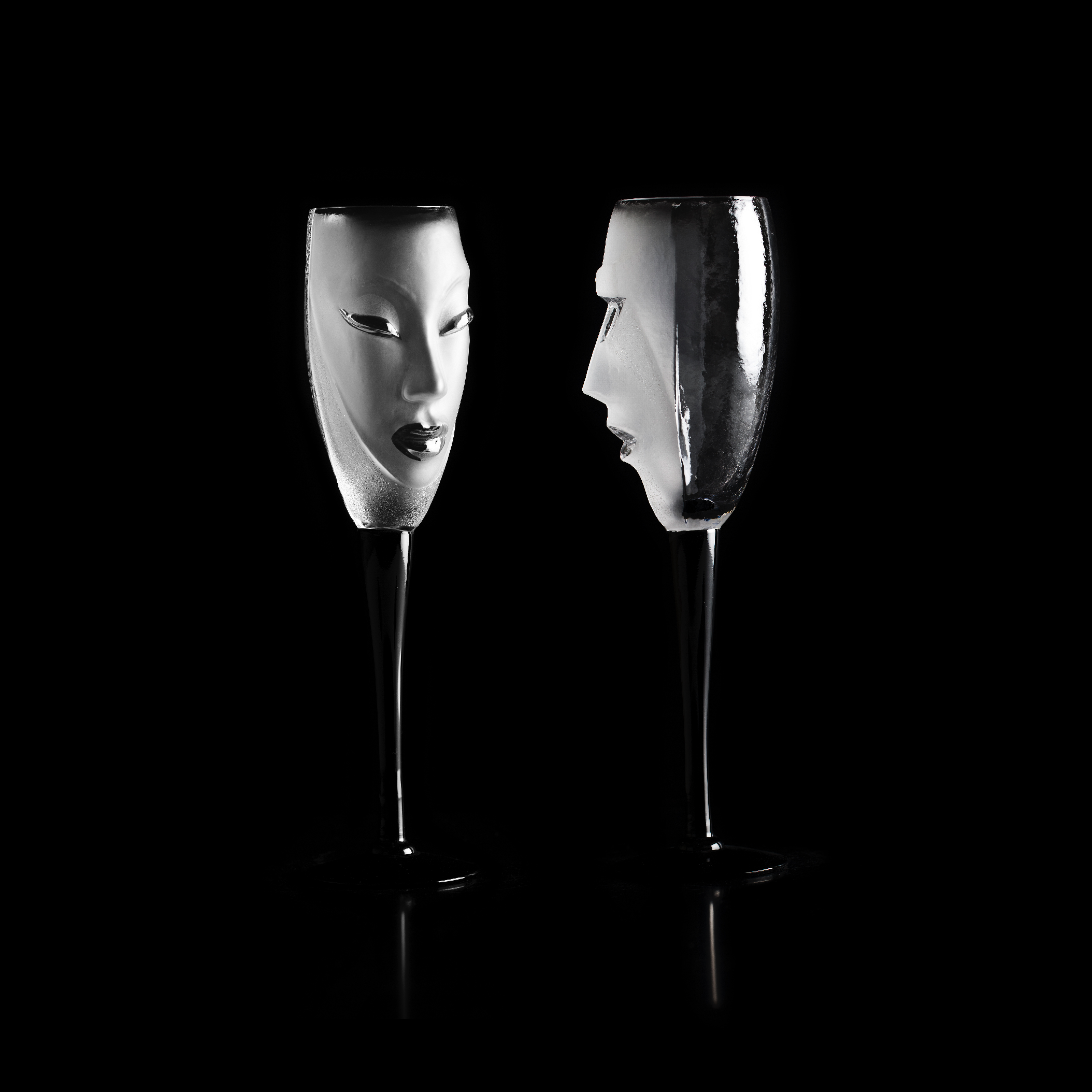 Electra & Kubik Champagneglas - Klar Kristall - Målerås Glasbruk - 3