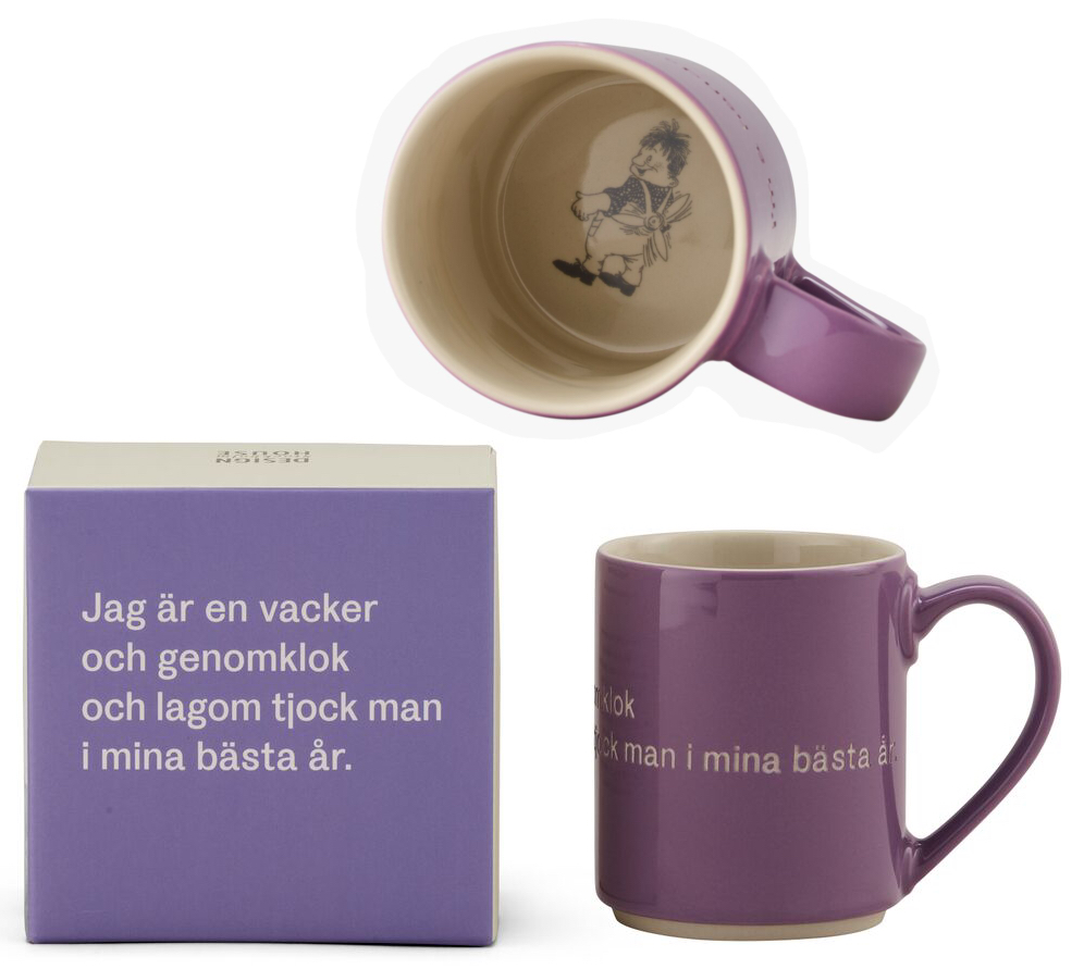 Astrid Lindgren Citat Mugg - “Jag är en vacker och genomklok och lagom tjock man i mina bästa år.”