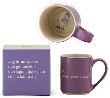 Astrid Lindgren Citat Mugg - “Jag är en vacker och genomklok och lagom tjock man i mina bästa år.”