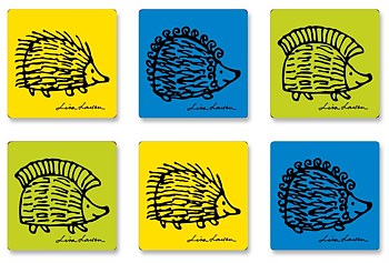 Lisa Larson - Glasunderlägg 6-pack -Iggy Piggy Punky