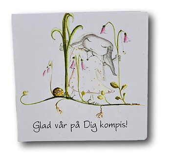 Dubbelvikt Kort - Glad vår på Dig kompis! - Maja Gullstrand (7x7 cm)
