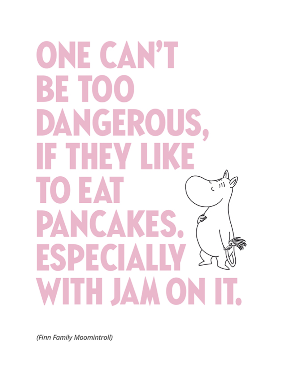 Moomincard, Letterpressed postcard, Moomintroll - Pink