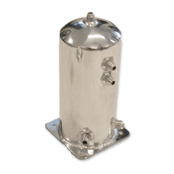 Bränsle catch tank Rund 2,0L med AN6+AN8 Anslutningar modell 2