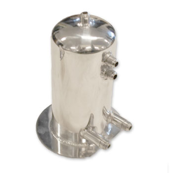 Bränsle catch tank Rund 2,5L med AN8+AN10 Anslutningar