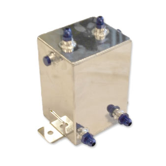 Bränsle catch tank Rektangulär 2,0L med AN-Kopplingar