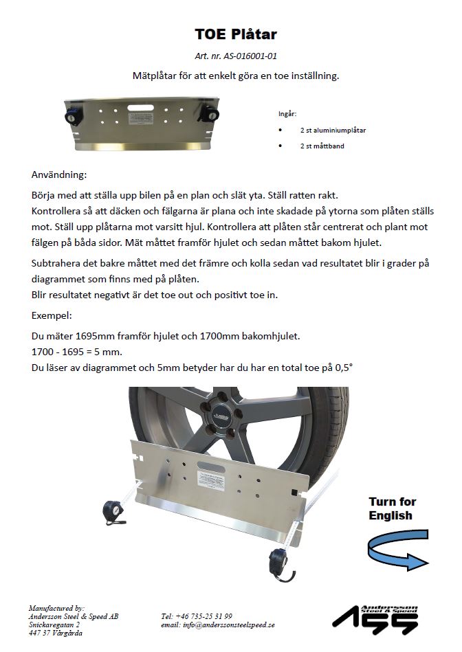 Toe-in plåtar - 3