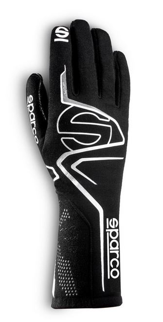 Sparco handske Lap , silicongrepp  , utvändig söm , Svart/vit