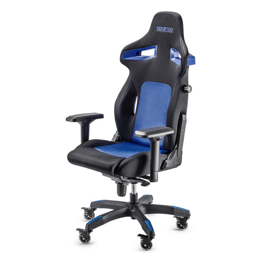 Gamingstol Sparco Grip Stint, svart/blå