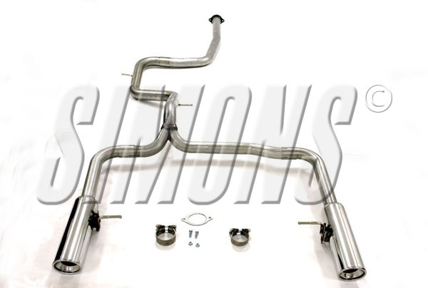 2,5"" sportavgassystem Volvo V70 1,6D/2,0D/2,4D/D2/D3/D4/D5, efter katalysaror