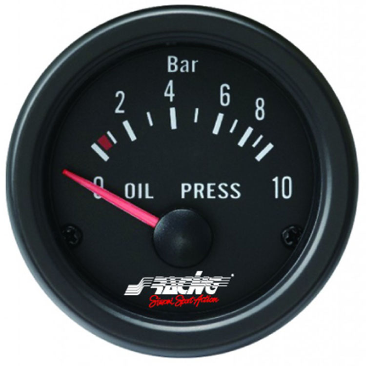 Oljetrycksmätare svart Simoniracing
