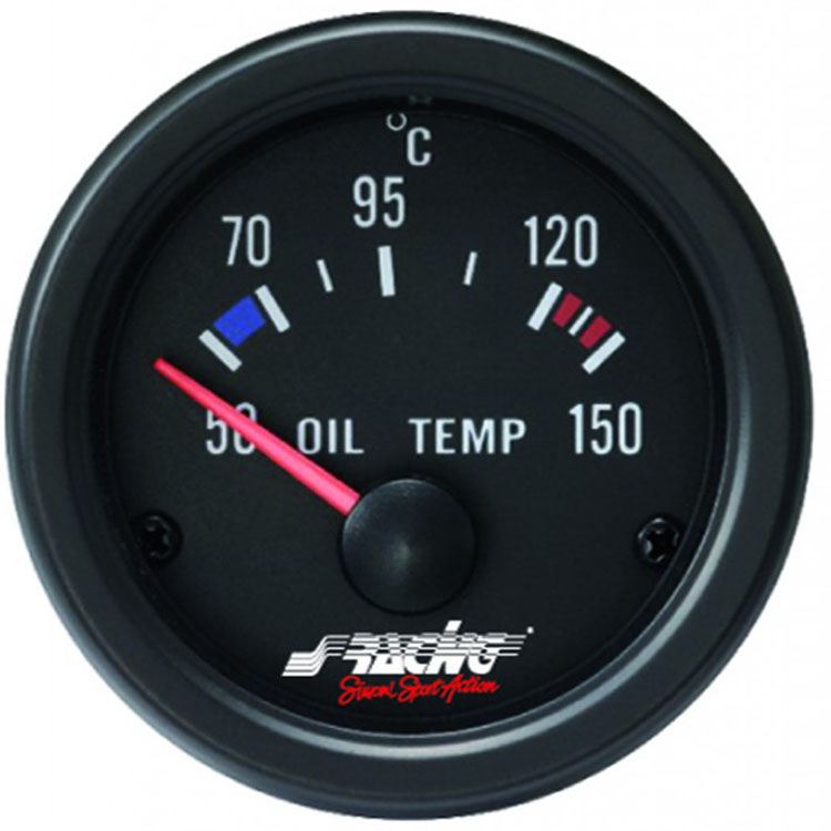 Oljetemperaturmätare svart Simoniracing