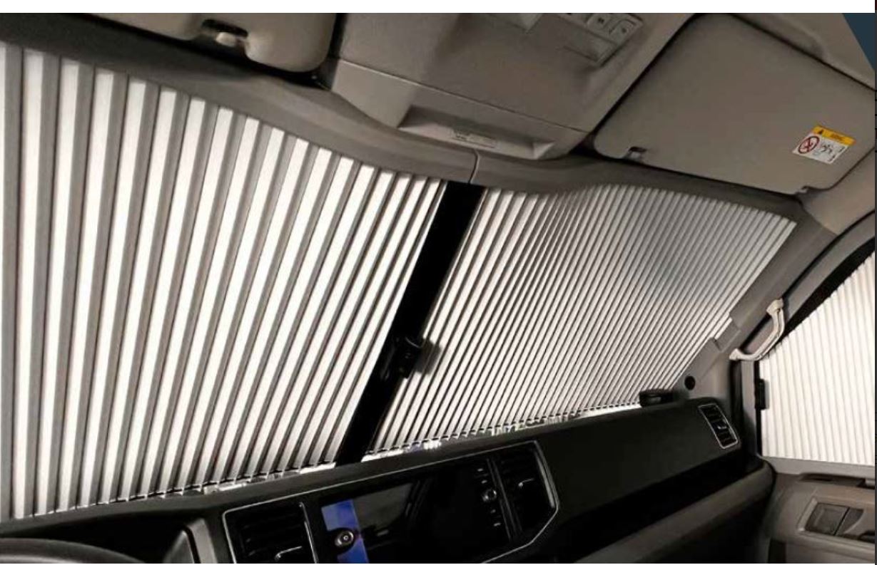 Invändig Mörkläggningsgardiner Gardin Remi front/sidogardin Man TGE / VW Crafter 2024 -, med förvaringsfack