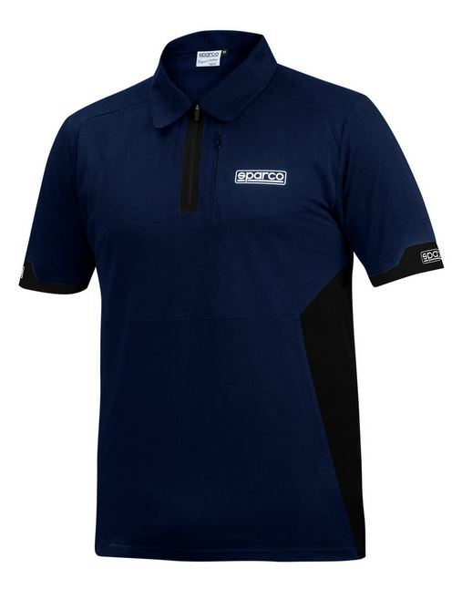 Sparco Polotröja Zip, marinblå
