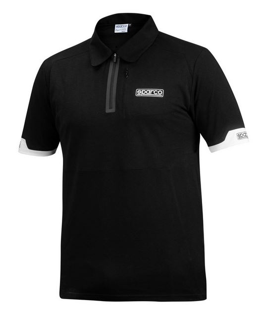 Sparco Polotröja Zip, svart